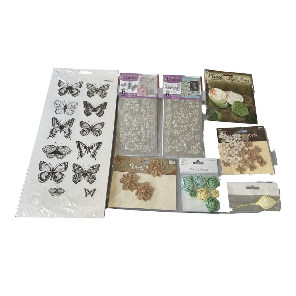 Scrapbooking Embellishment Lot Kaisercraft Dazzles Petaloo Flowers Mixed Crafts